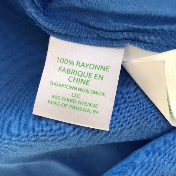 LILLY PULITZER Size S blue button down top - Picture 6 of 6